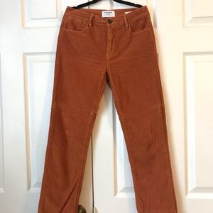 Frame Denim Orange Corduroy Le High Straight